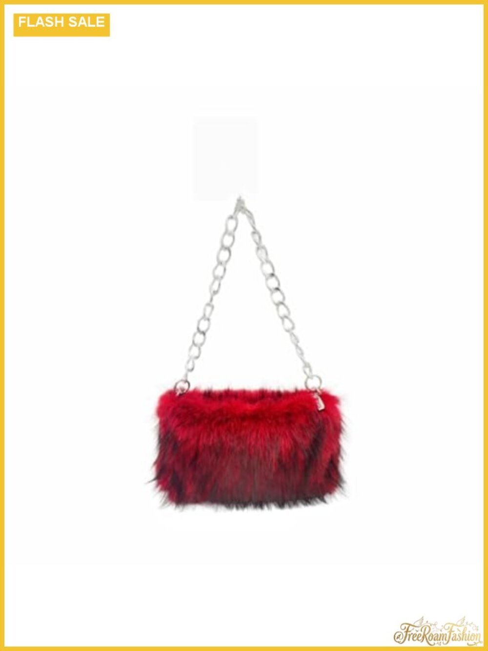 Faux Fur Shoulder Bag for Women Fluffy Plush Tote Satchel Purse with Detachable